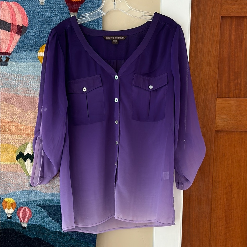 Purple Sheer Women's Top